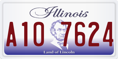 IL license plate A107624