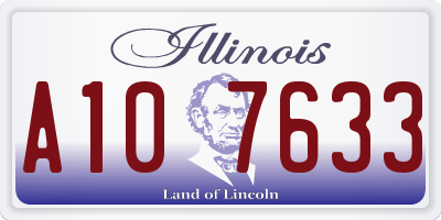 IL license plate A107633