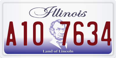 IL license plate A107634