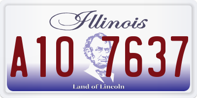 IL license plate A107637