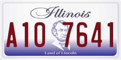 IL license plate A107641
