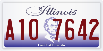 IL license plate A107642