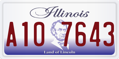 IL license plate A107643