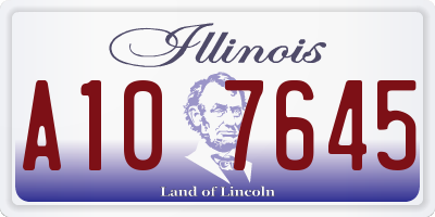 IL license plate A107645