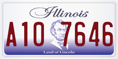 IL license plate A107646