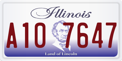 IL license plate A107647