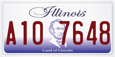 IL license plate A107648