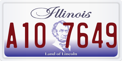 IL license plate A107649