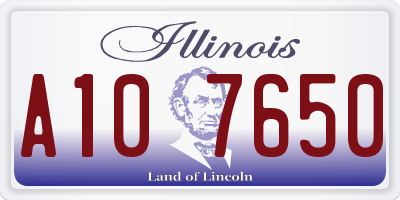 IL license plate A107650