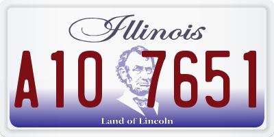 IL license plate A107651