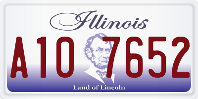 IL license plate A107652