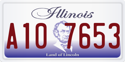 IL license plate A107653