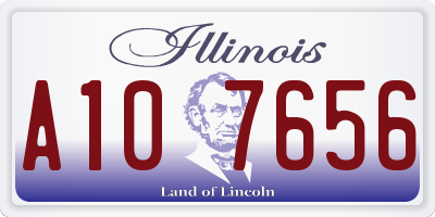 IL license plate A107656