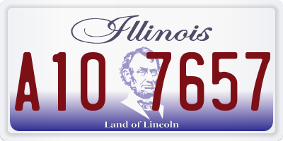 IL license plate A107657
