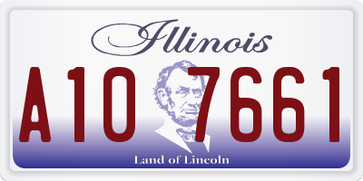 IL license plate A107661