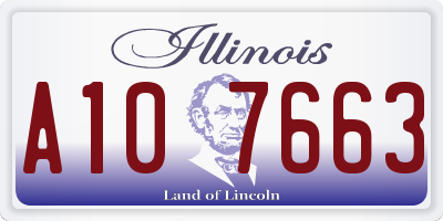 IL license plate A107663