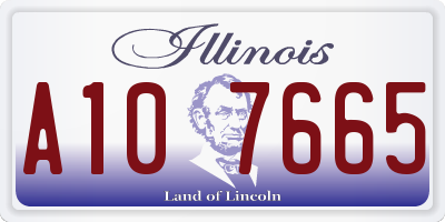 IL license plate A107665