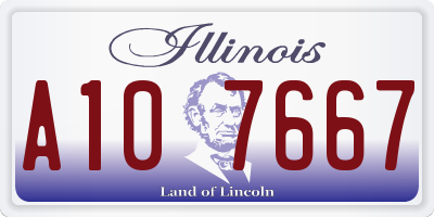 IL license plate A107667