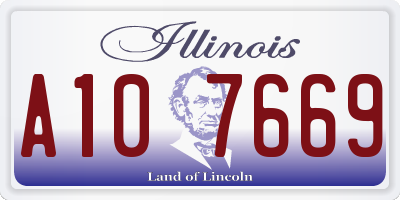 IL license plate A107669