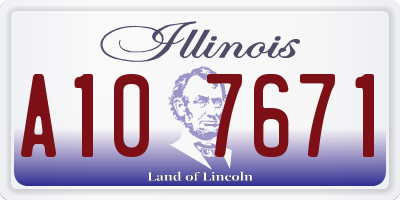 IL license plate A107671