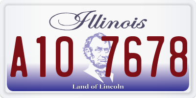 IL license plate A107678