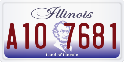 IL license plate A107681