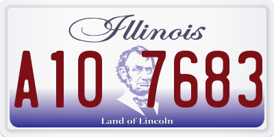 IL license plate A107683