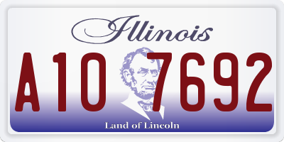 IL license plate A107692