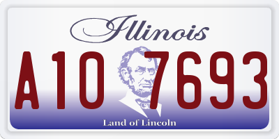 IL license plate A107693