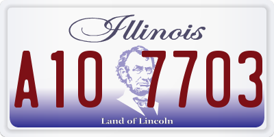IL license plate A107703