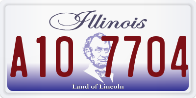 IL license plate A107704