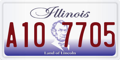 IL license plate A107705