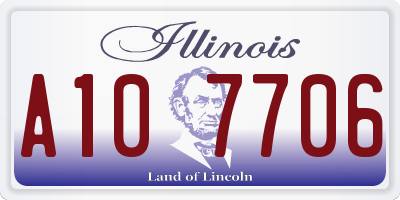 IL license plate A107706