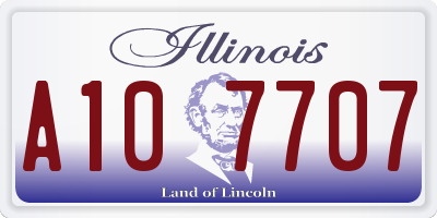 IL license plate A107707