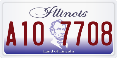 IL license plate A107708