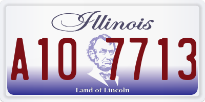 IL license plate A107713