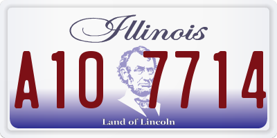 IL license plate A107714