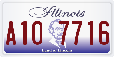 IL license plate A107716