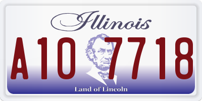 IL license plate A107718