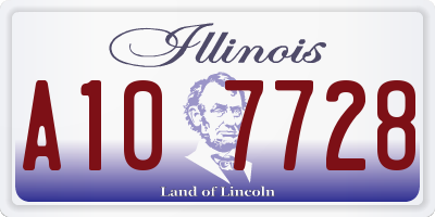 IL license plate A107728