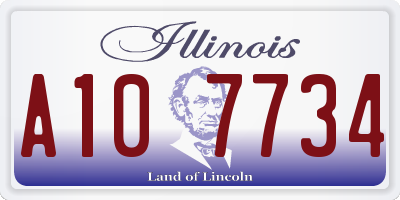 IL license plate A107734