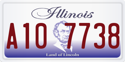 IL license plate A107738