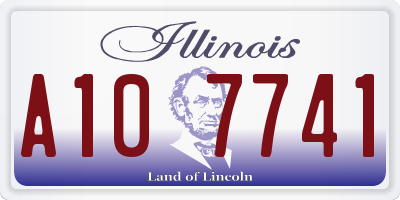 IL license plate A107741