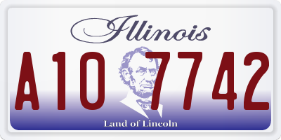 IL license plate A107742