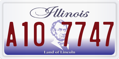 IL license plate A107747