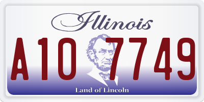 IL license plate A107749