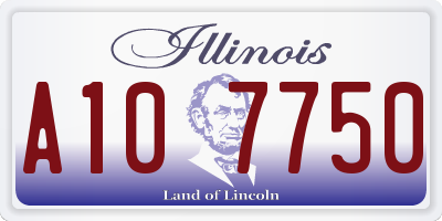 IL license plate A107750