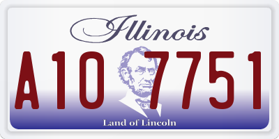 IL license plate A107751