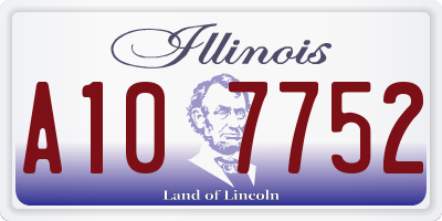 IL license plate A107752