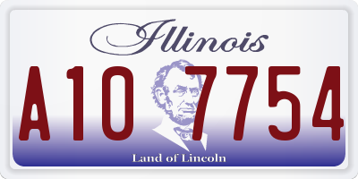 IL license plate A107754